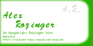 alex rozinger business card